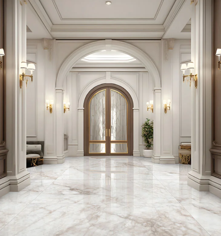 luxury enterance door with premium tiles